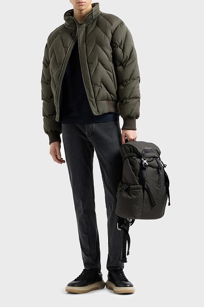 Emporio Armani بنطال رمادي بقصة ضيقة للرجال 6D1J75 1DTPZ-0006