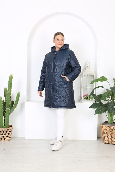 XL Modam Women's Large Size Navy Blue Coat