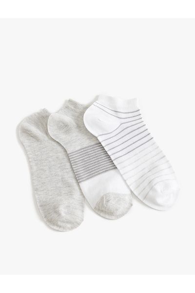 Koton Set de 3 șosete papuci cu dungi - Multicolor