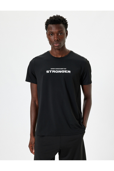 Koton Αθλητικό μπλουζάκι με κοντό μανίκι Crew Neck - Slogan Printed