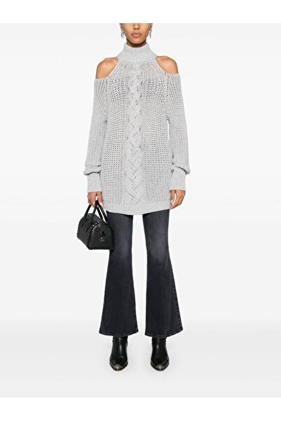 liu.jo Kadın Omuz Detaylı Örme Gri Kazak WF4444MAG60-4729