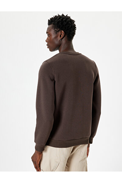 Koton Bisiklet Yaka Sweatshirt Basic Uzun Kollu Şardonlu