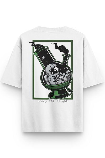 Overoz Μπλουζάκι Bong Astronaut Back Printed Semi Oversize 1198
