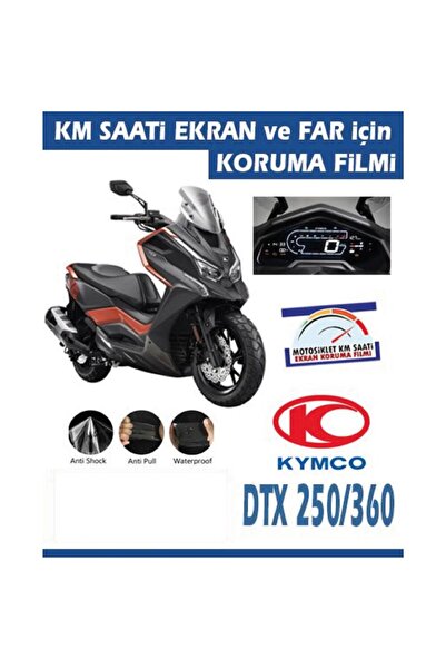 Motiker KYMCO DTX 250/360 Serisi Motosiklet Far ve Ekran Km Koruyucu