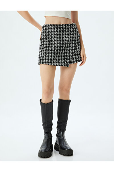 Koton Mini Tüvit Şort Etek Asimetrik Kesim