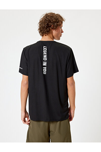 Koton Spor Tişört Arkası Baskılı Kısa Kollu Bisiklet Yaka