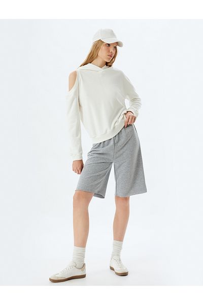 Koton Hooded Oversize Sweatshirt - Window Detailed, Long Sleeve