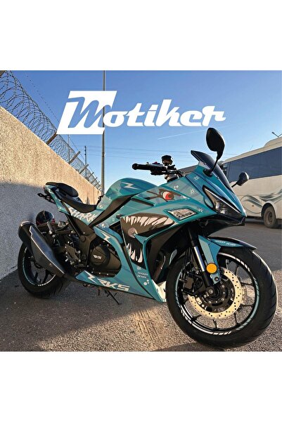 Motiker RKS R250 Mavi Shark Köpekbalığı Parçalı Motosiklet Kaplama Modeli