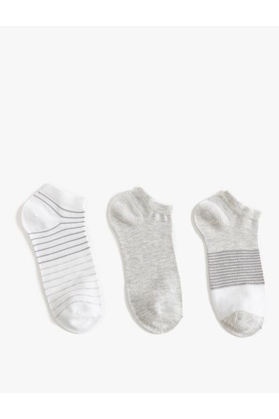 Koton Set de 3 șosete papuci cu dungi - Multicolor