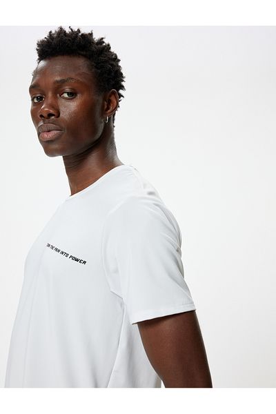 Koton Crew Neck Short Sleeve Sports T-Shirt - Slogan Printed
