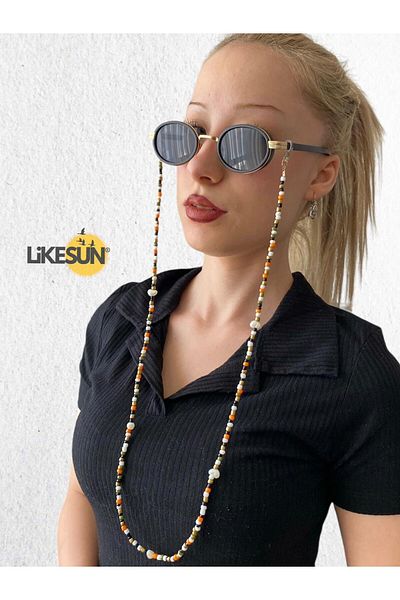 LiKESUN Orange Green String Antique Lost - Glasses Strap and Double Wrapped Necklace