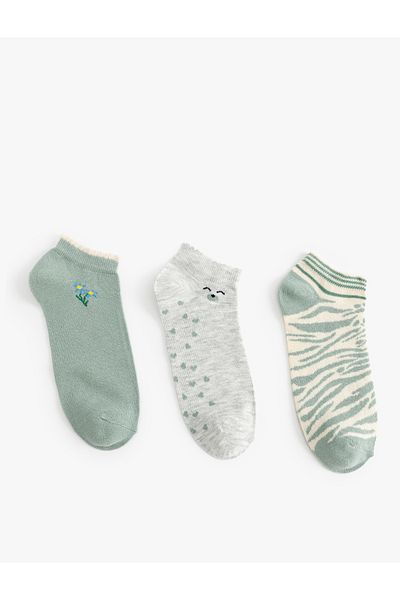 Koton Set de 3 șosete multicolore cu model zebră