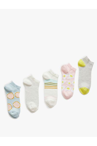 Koton Set de 5 șosete papuci cu modele colorate