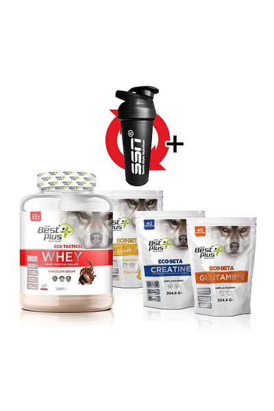 BPN Best Plus Nutrition Eco Tactical Combination Pack (Whey Protein Chocolate Flavored Bcaa Glutamine Creatine)
