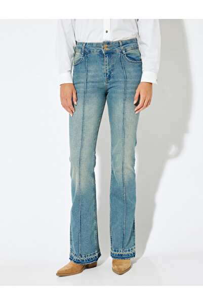 Koton Blugi slim cu talie standard cu nervuri spaniole - Blugi evazați cu nasturi