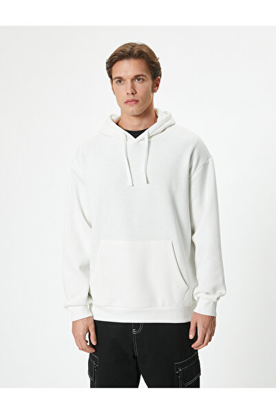 Koton Oversize mikina s kapucňou Basic s dlhým rukávom a kapucňou s klokaním vreckom