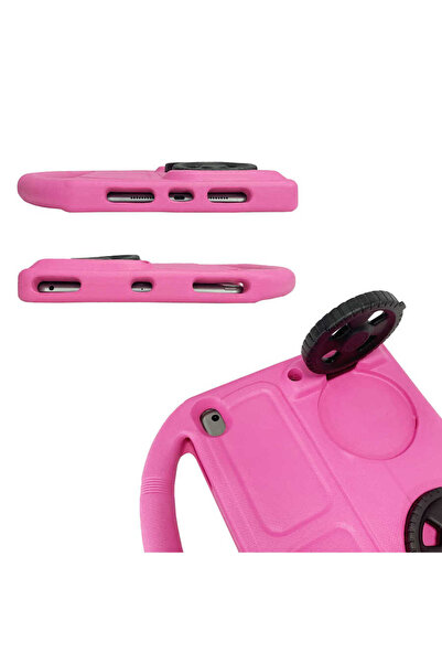 Noir318 iPad 10.2 (8th Generation) Compatible Zore Wheel Car Wheel Stand Tablet Eva Silicone Case-Purple