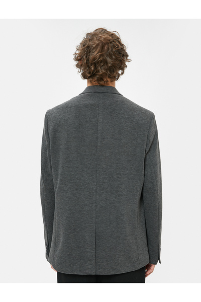 Koton Blazer Ceket Slim Fit Kapaklı Cep Detaylı