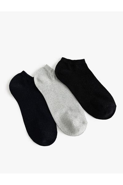 Koton Set de 3 șosete papuci din amestec de bumbac