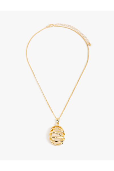 Koton Geometric Chain Necklace - Charm Detailed