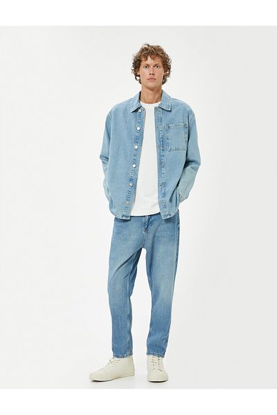 Koton Τζιν με κουμπιά Standard Waist Cotton Loose Fit - Steve Jean