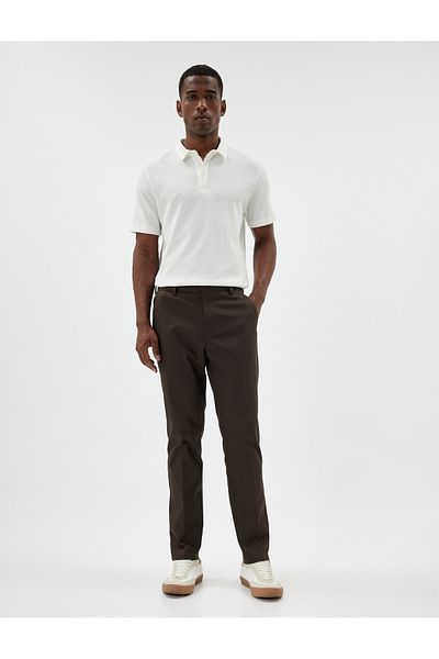 Koton Βαμβακερό παντελόνι Chino Slim Fit - Λεπτομέρεια τσέπης