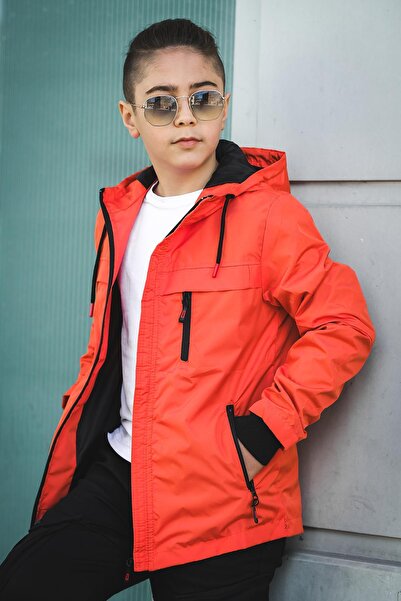 Pina Kids Boy's Hooded Lined Pocket Seasonal Coat