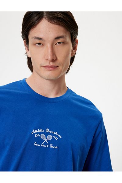 Koton Cotton Short Sleeve Slogan Printed Crew Neck T-Shirt