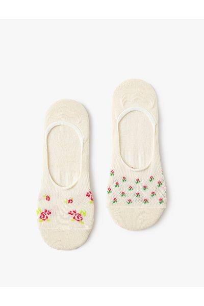 Koton Set de 2 șosete de balerină cu modele florale colorate