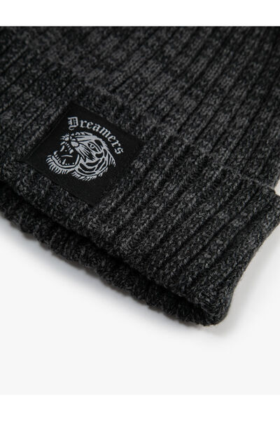 Koton Beretă tricotată etichetă pliată imprimată