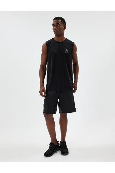 Koton Color Blocked Sports Shorts - Elastic Waist and Pocket Detail