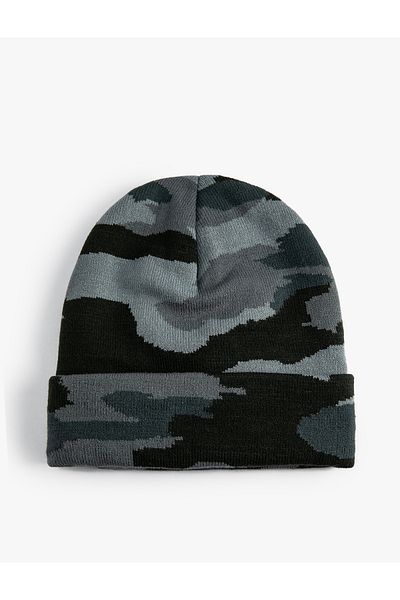 Koton Beretă de camuflaj tricotată cu detaliu pliabil Multicolor