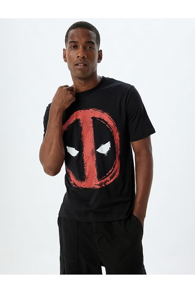 Koton Βαμβακερό μπλουζάκι με άδεια Deadpool Crew Neck