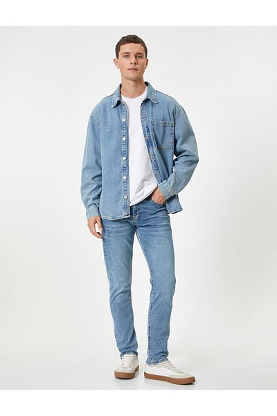 Koton Τζιν με κουμπιά Standard Waist Slim Fit - Brad Jean