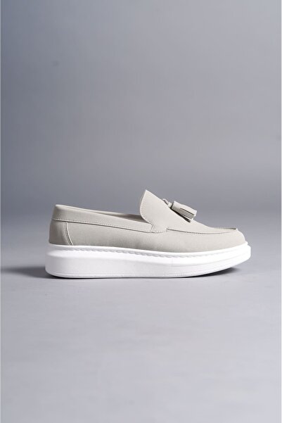 Zerenyus SLW154 Blaze Чоловічі класичні туфлі без шнурків із замшею та бахромою, сірі