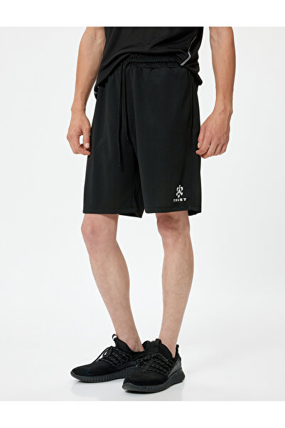 Koton Spor Şort Geometrik Baskılı Cep Detaylı Beli Bağcıklı