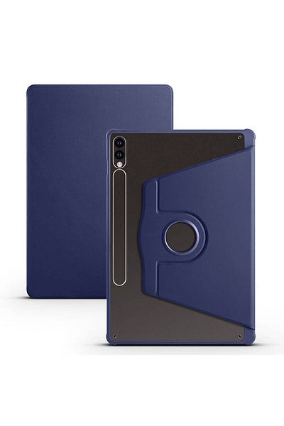 SAFA حافظة Galaxy Tab S9 Plus متوافقة مع Zore Thermal Pen Compartment قابلة للتدوير مع حامل - أزرق داكن