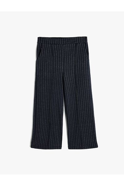 Koton Comfortable Cut Striped Trousers - Pocket Detailed