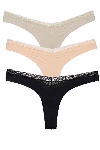 Vanilya Secret Bel Dantel Brezilyan 3'Lü Paket