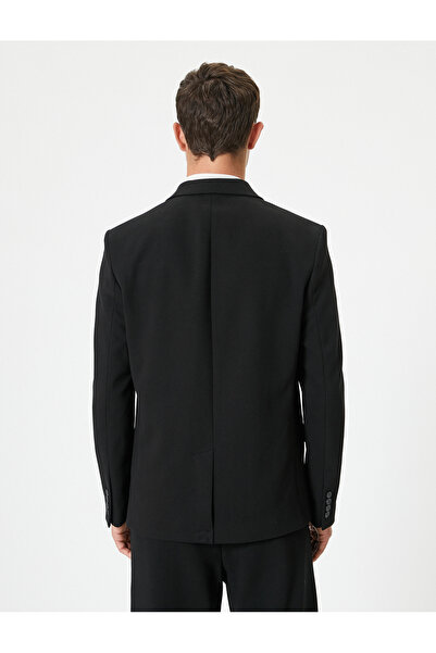 Koton Slim Fit Double Breasted Blazer - Covered Double Pocket Detail