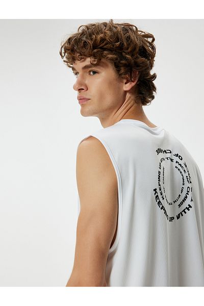 Koton Crew Neck Sleeveless Sports Undershirt - Back Printed