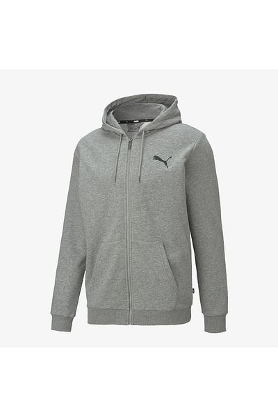 Puma Ανδρικό φούτερ με γκρι κουκούλα γιακά58670453 - Μικρό λογότυπο FZ Hoodie