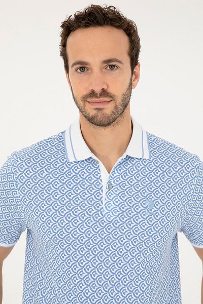 U.S. Polo Assn. Tricou albastru deschis pentru bărbați 50281510 -VR003