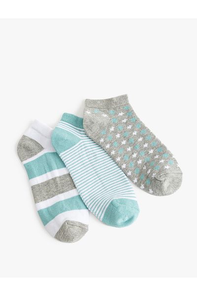 Koton Set de 3 papuci șosete cu model geometric multicolor