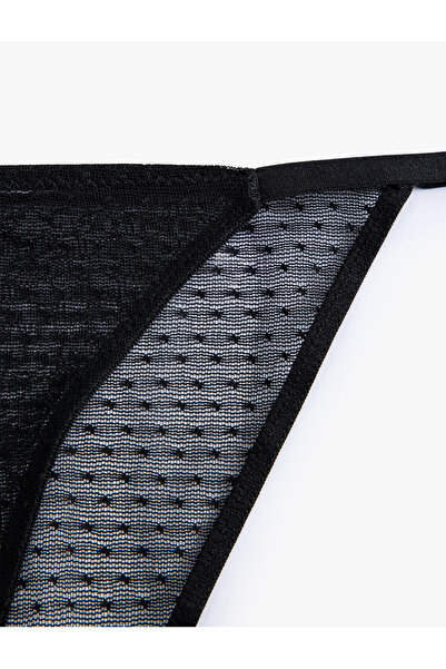 Koton Brasilianisches Tüll-Höschen – dünnes Banddetail, Standard-Taille