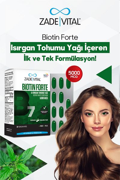 Zade Vital Biotin Forte 5000 Mg 30 Soft Capsules