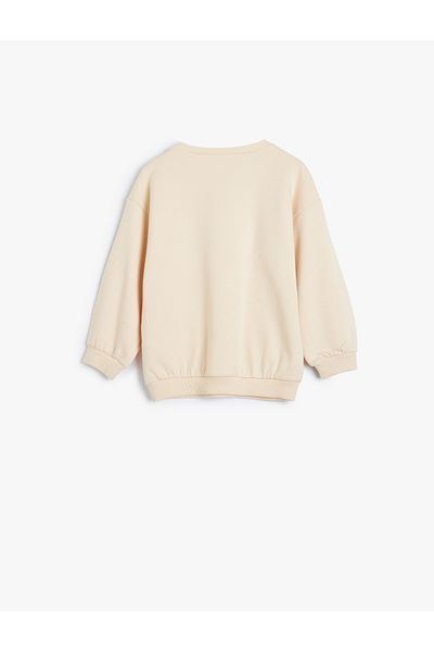 Koton Cotton Long Sleeve Floral Printed Sweatshirt - Crew Neck