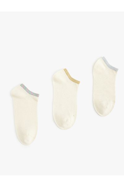 Koton Metallic Look 3-Piece Booties Socks Set