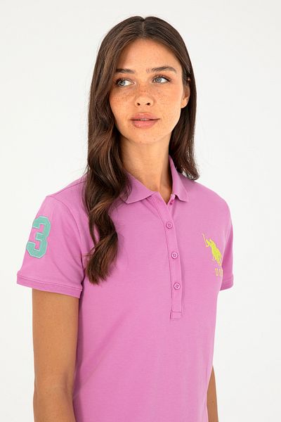 U.S. Polo Assn. Γυναικείο Πλεκτό Φόρεμα Μίνι Μήκους Ροζ Πόλο 50280064-vr037