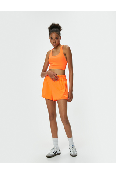 Koton Sport-BH mit U-Ausschnitt, überkreuzten Trägern und schmaler Passform a...